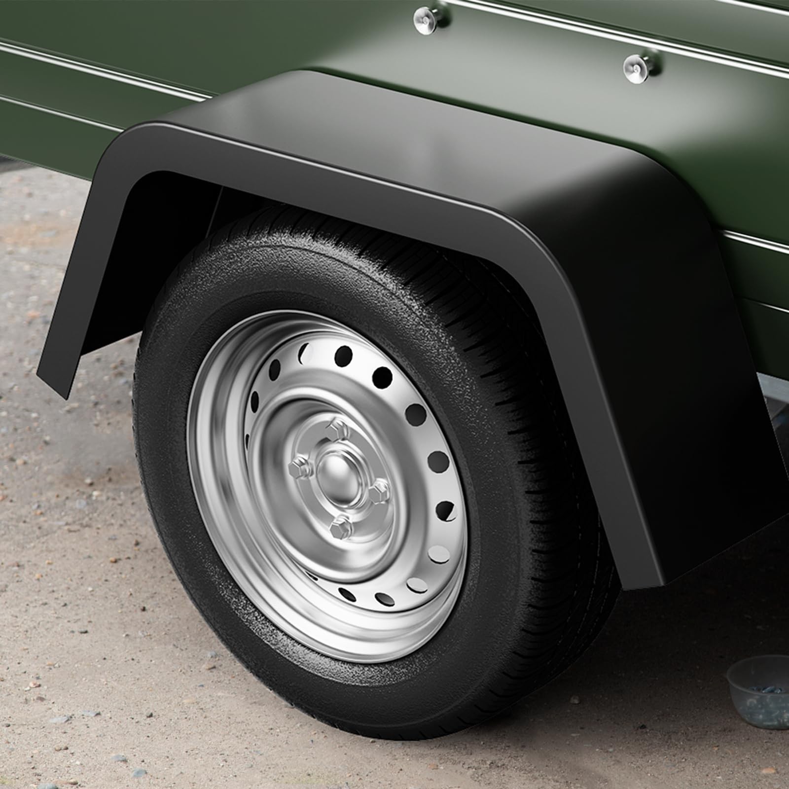 Set of 2 Steel Square Cargo Trailer Fenders For 14″-16″ Trailer Fenders Wheels