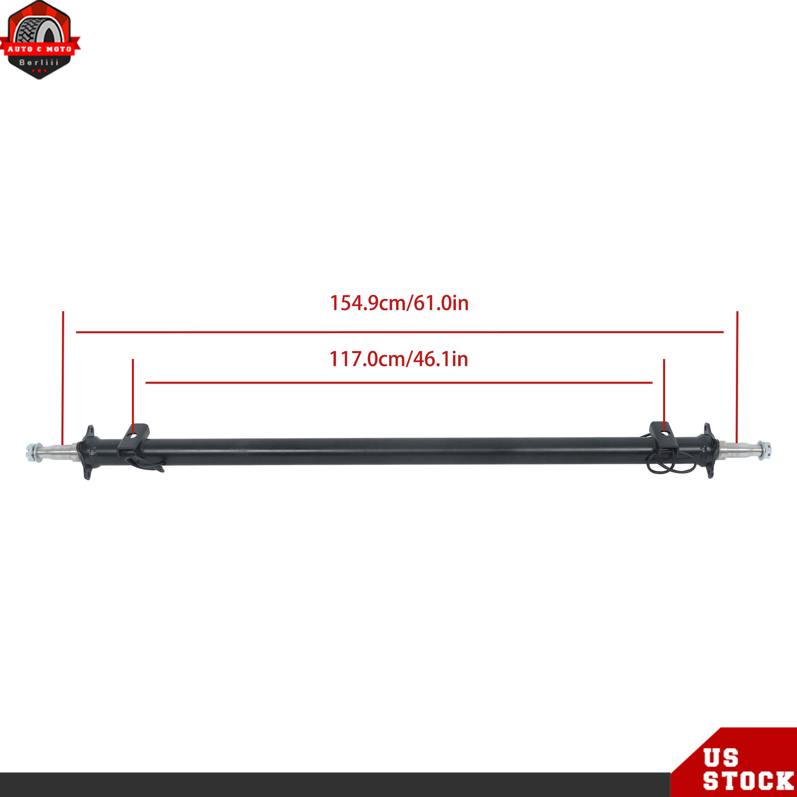 3.5k TK Trailer Axle – (3500 lb Beam Only) w/ Idler 61″~95″ Hub 46″~80″ Spring