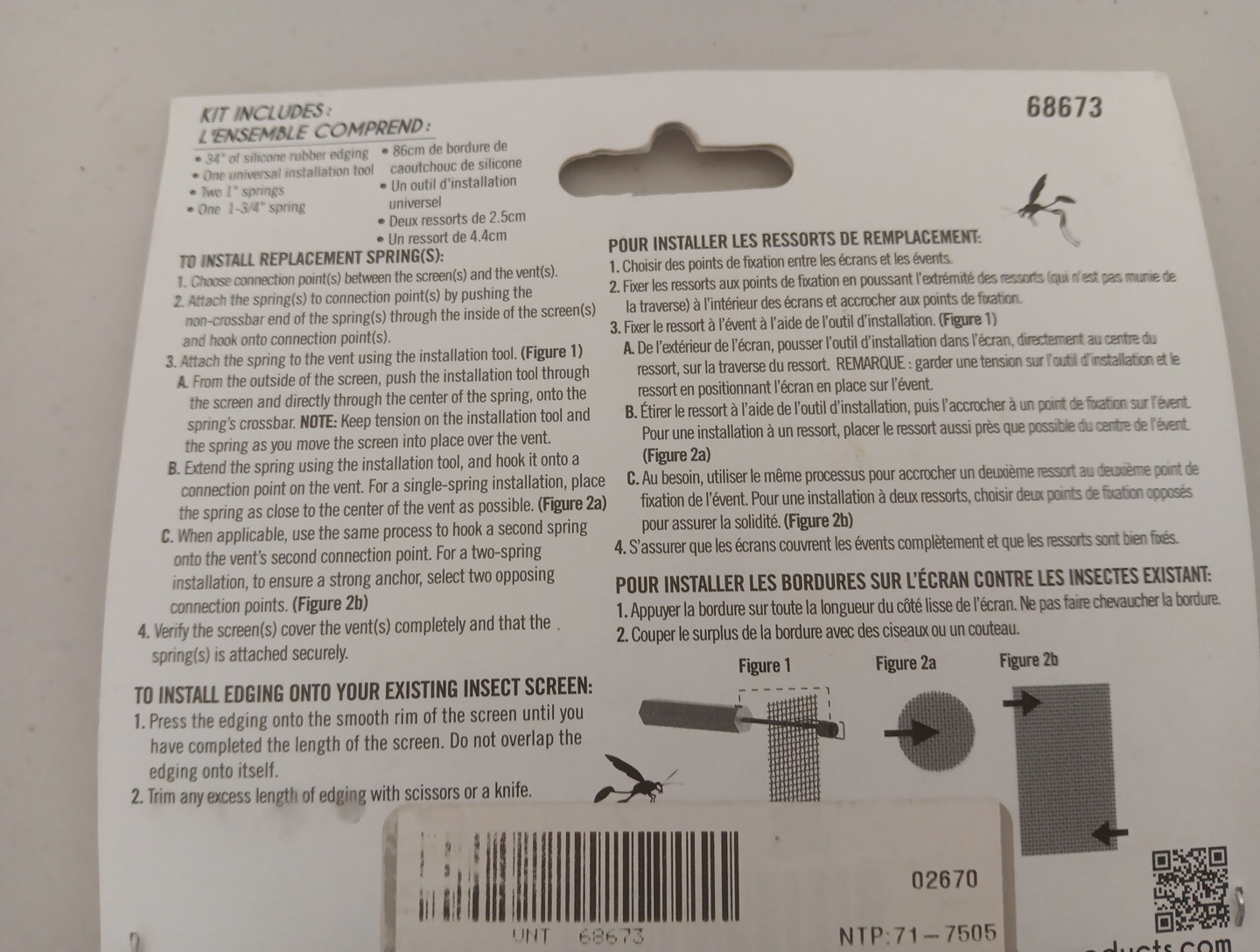 Ventmate Bug Screen Installation Kit 68673 Replacement Spring Fastener Kit