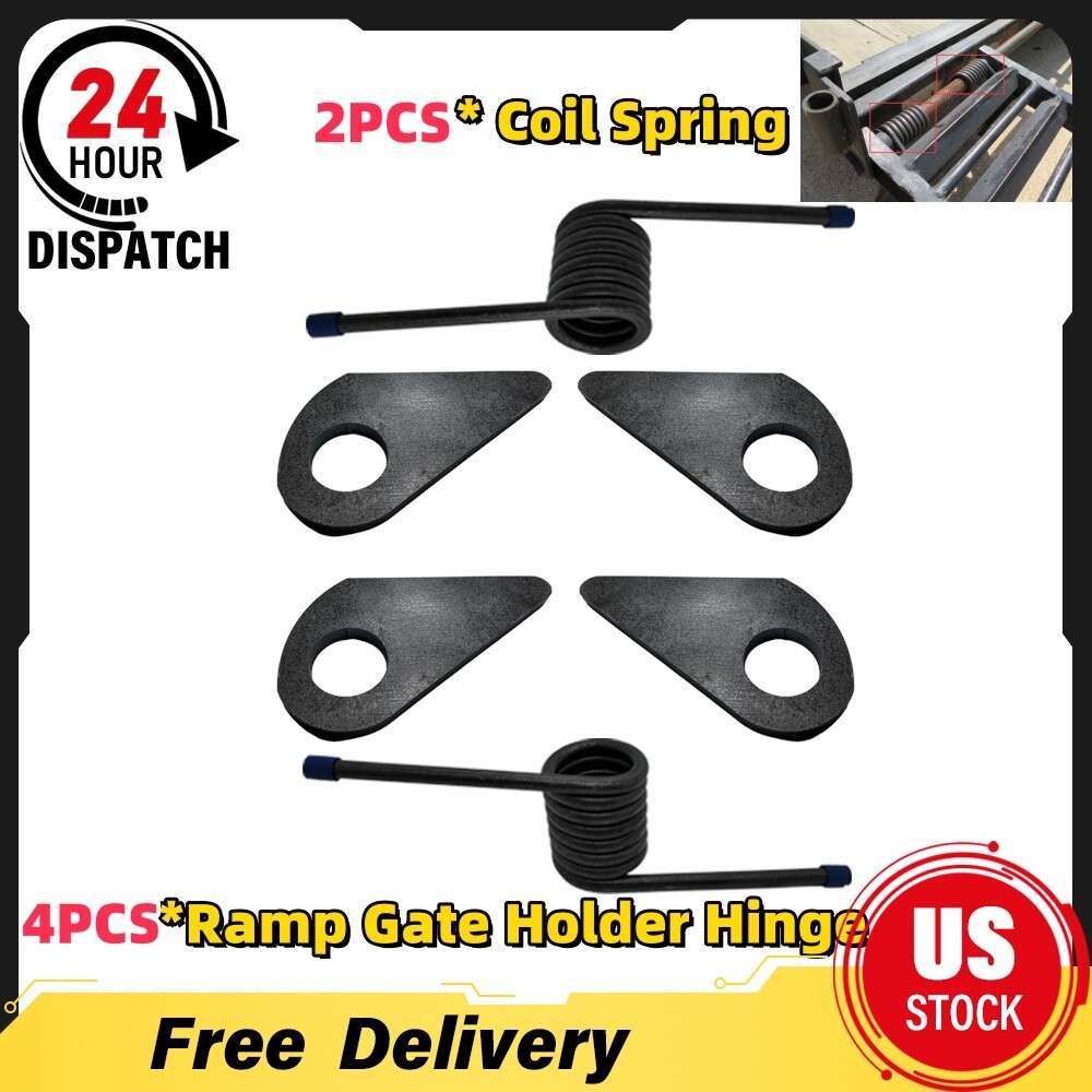 Weld On Steel Ramp Gate Holder Hinge For HD Trailer w/Coil Springs Ramp Gate
