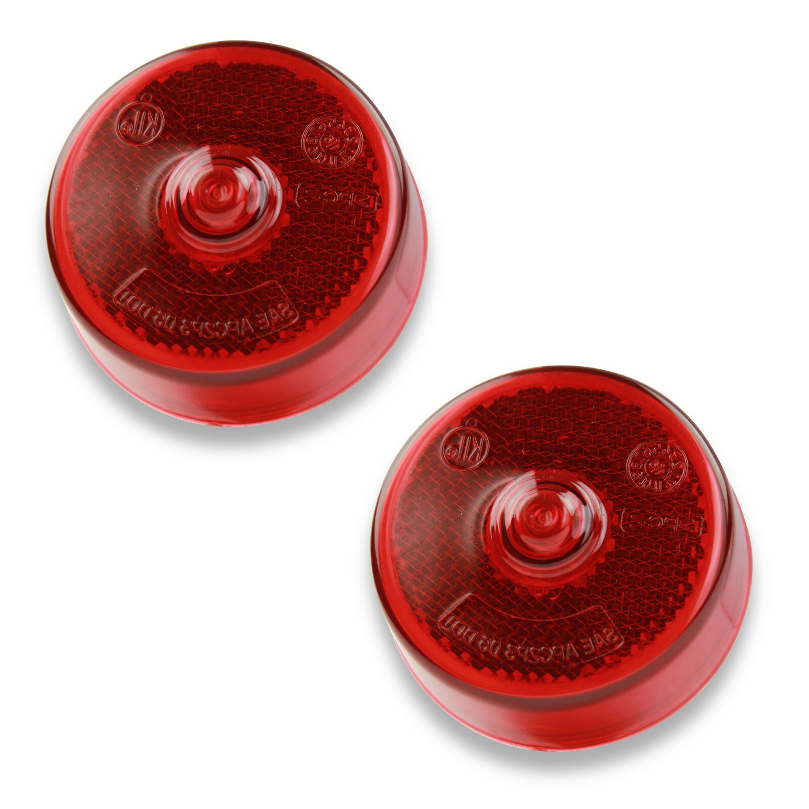 2 pk RED Vehicle Light, Clearance Round, 2.5″ SAE APC2P3 06 DOT