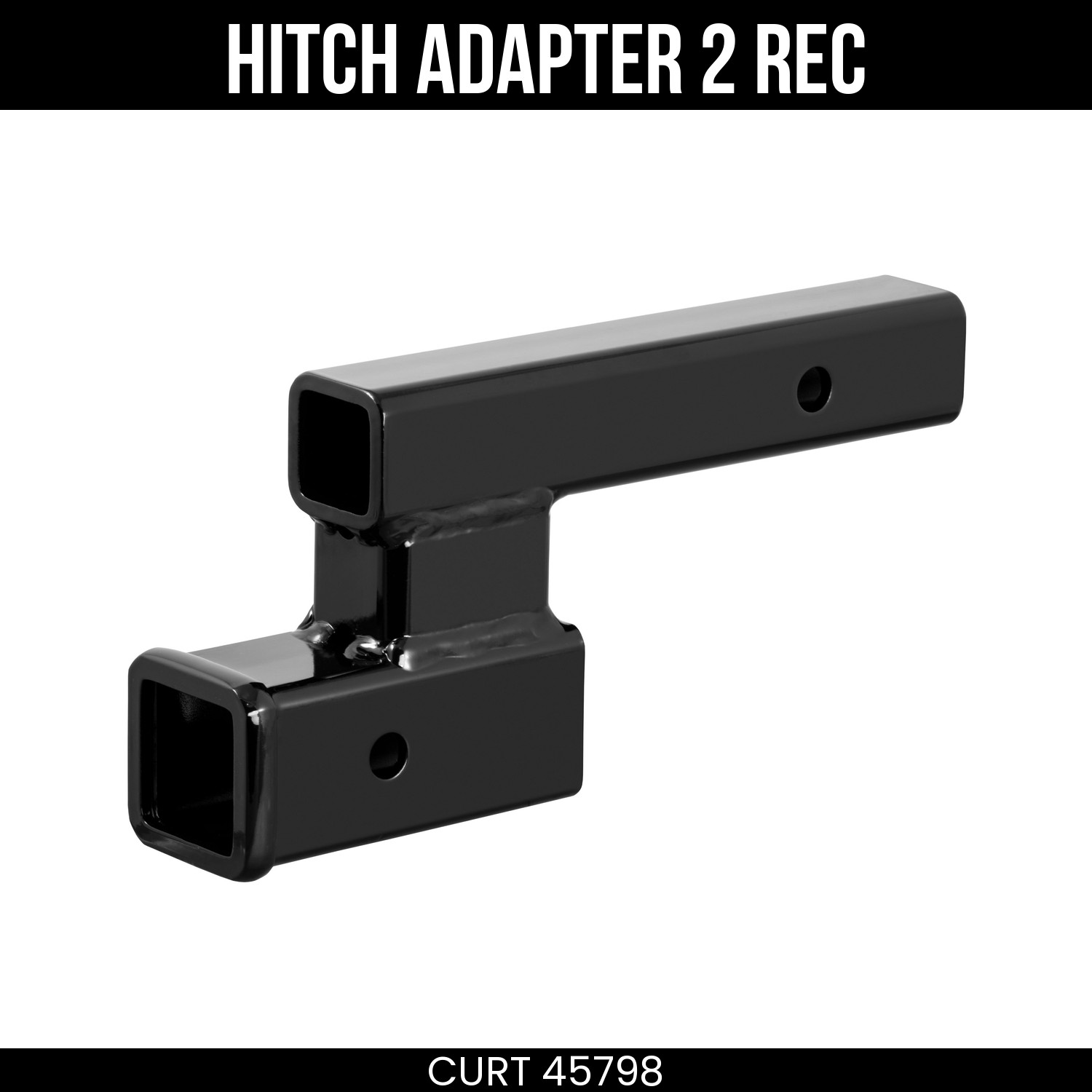 CURT Trailer Hitch Adapter 2 Inch Receiver 4 Inch Drop or Rise 7500 Pounds 45798