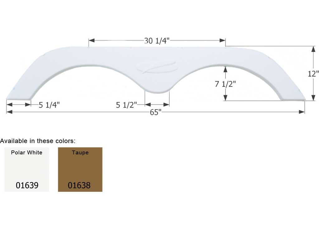 Icon 01639 FS775 Replacement Tandem Axle Fender Skirt for R-Vision RVs – White