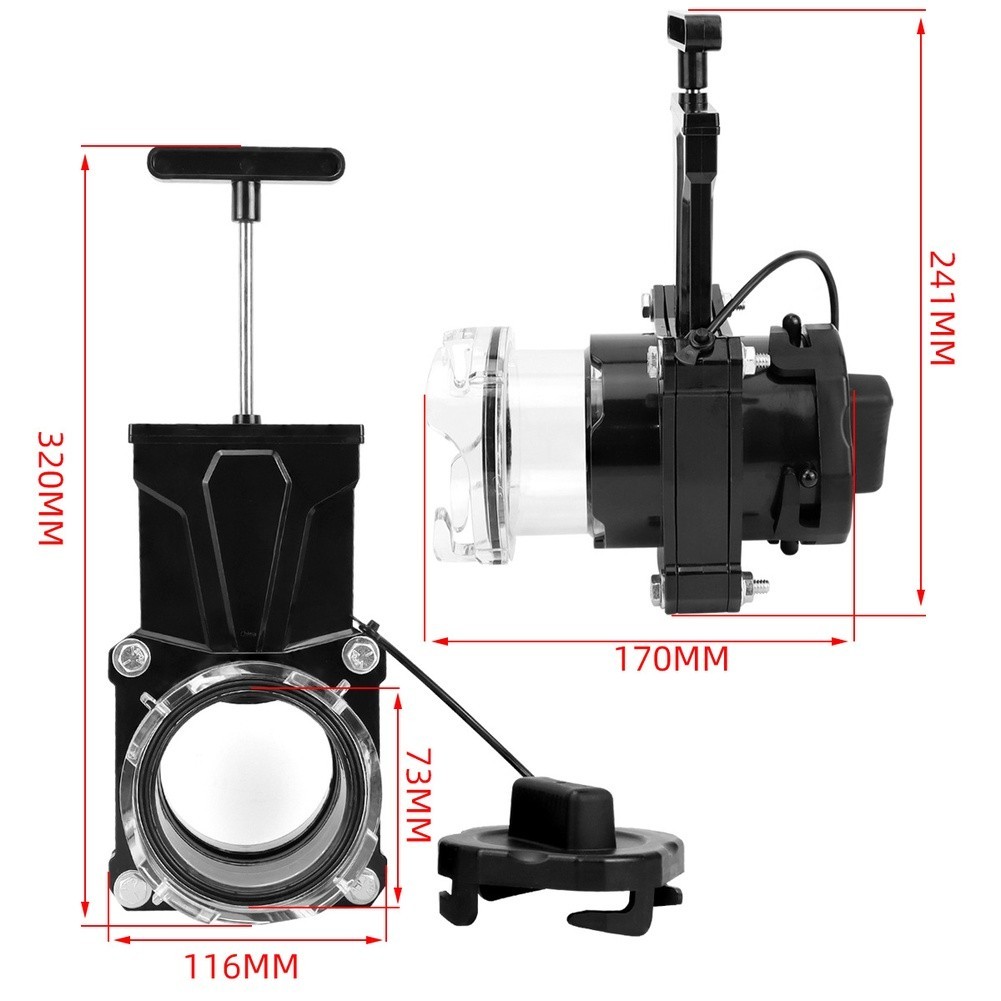 RV Sewer Drain Valve with 3 Inch Transparent Extension Tube and Leakproof Seal