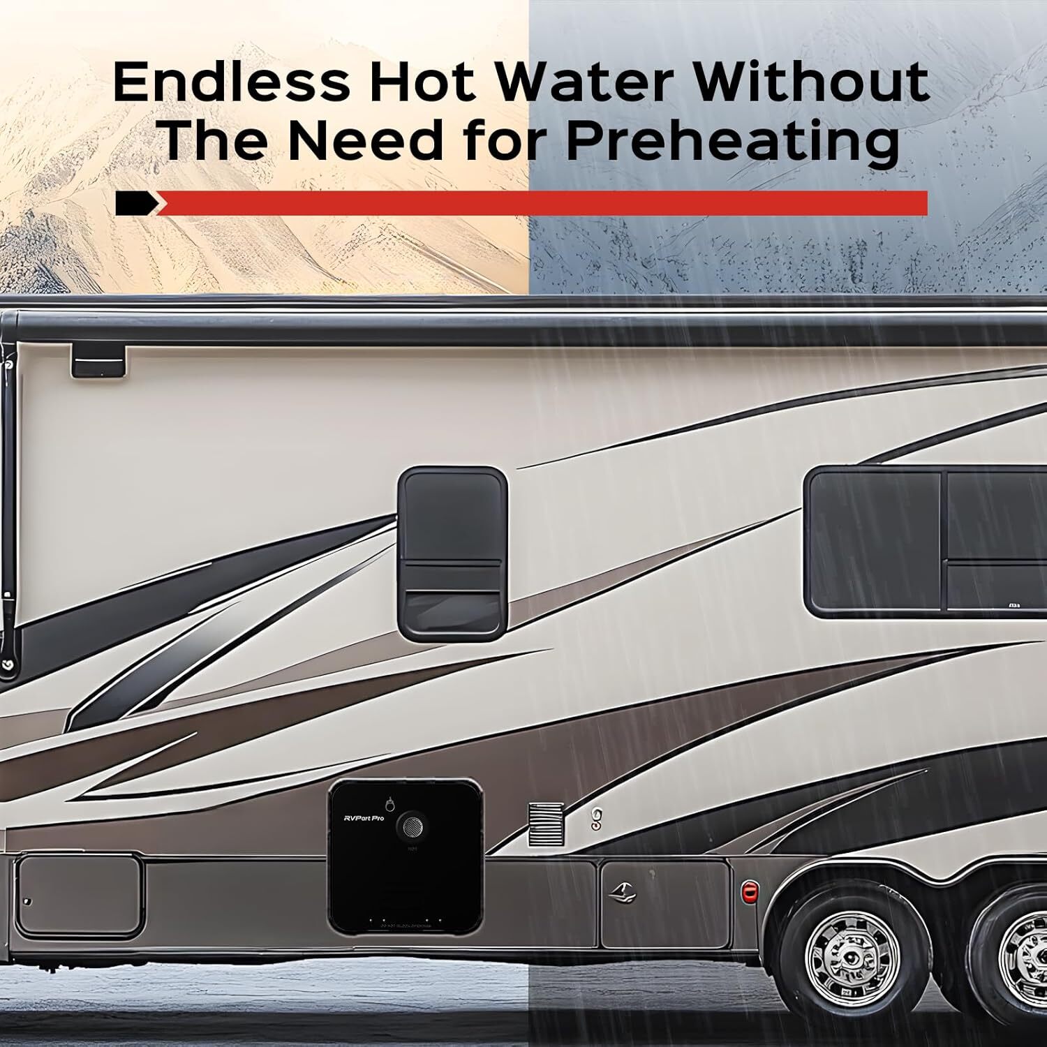 RV Tankless Water Heater with Controller & 15″x15″ Door, 60,000 BTU Water Heater