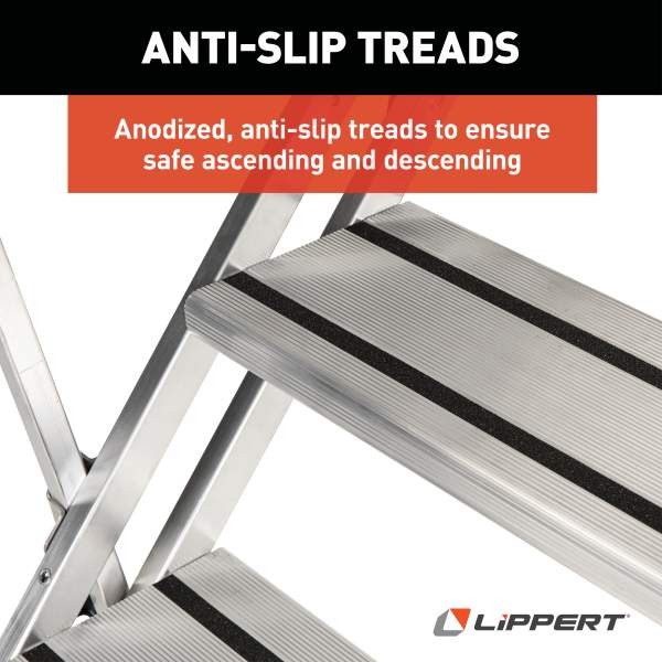 Lippert Components 2023024500 Entry Step 3 Manual Folding Steps With 8 Inch Rise