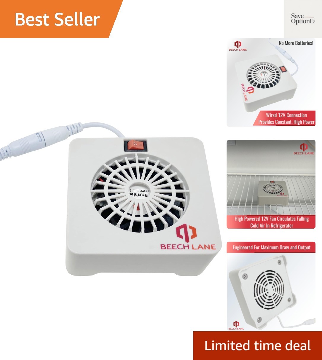 12V RV Fridge Fan, Wired Connection Provides Constant Power, No Batteries, Mo…