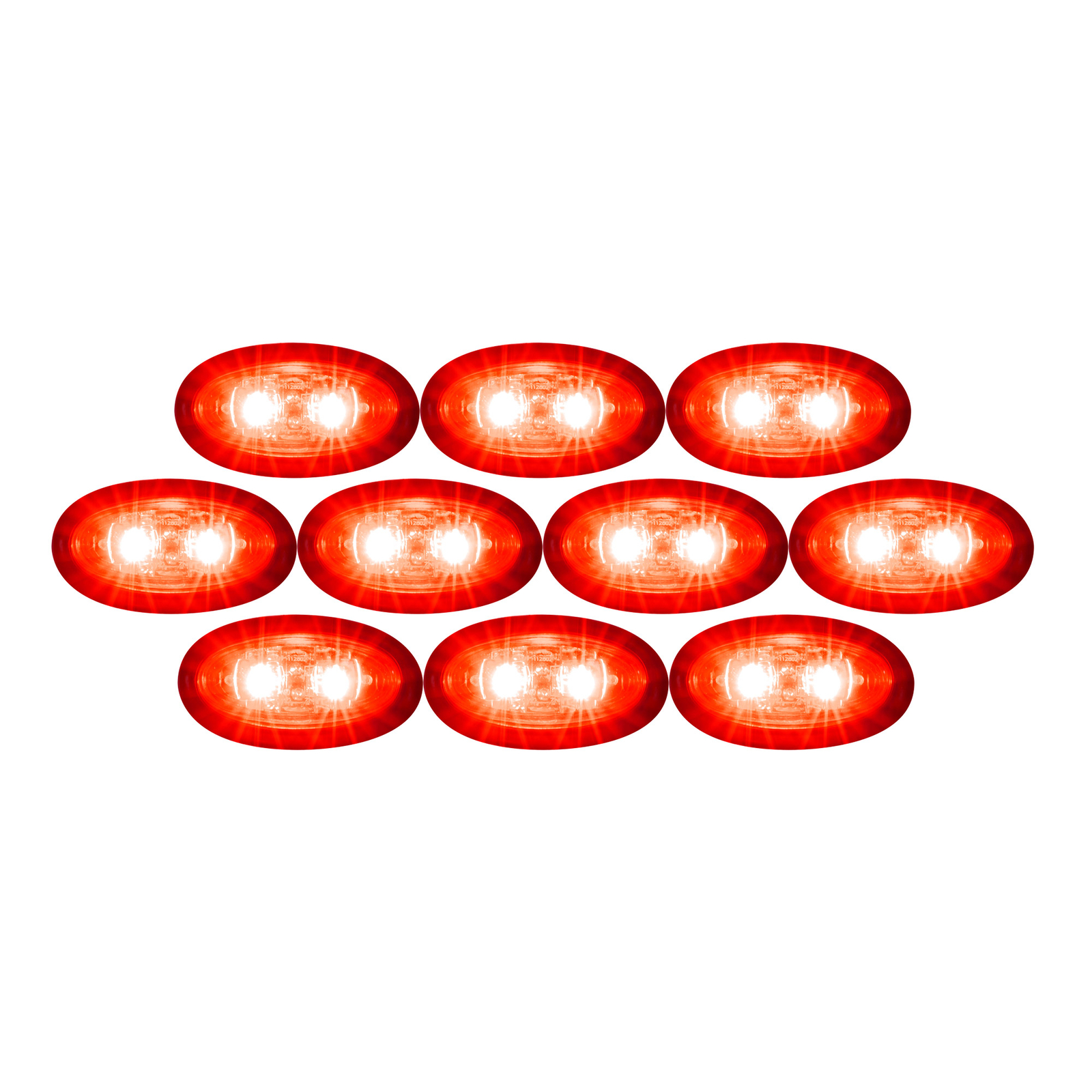 3/4″ Clear/Red Led Mini Oval Clearance Marker Trailer Truck Light DOT Semi 10pk
