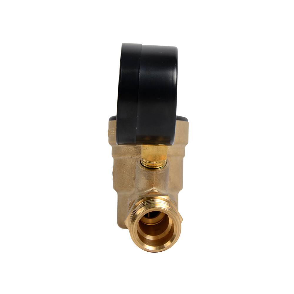RV Adjustable Water Pressure Regulator With Gauge for Camper Brass Lead Free LCW