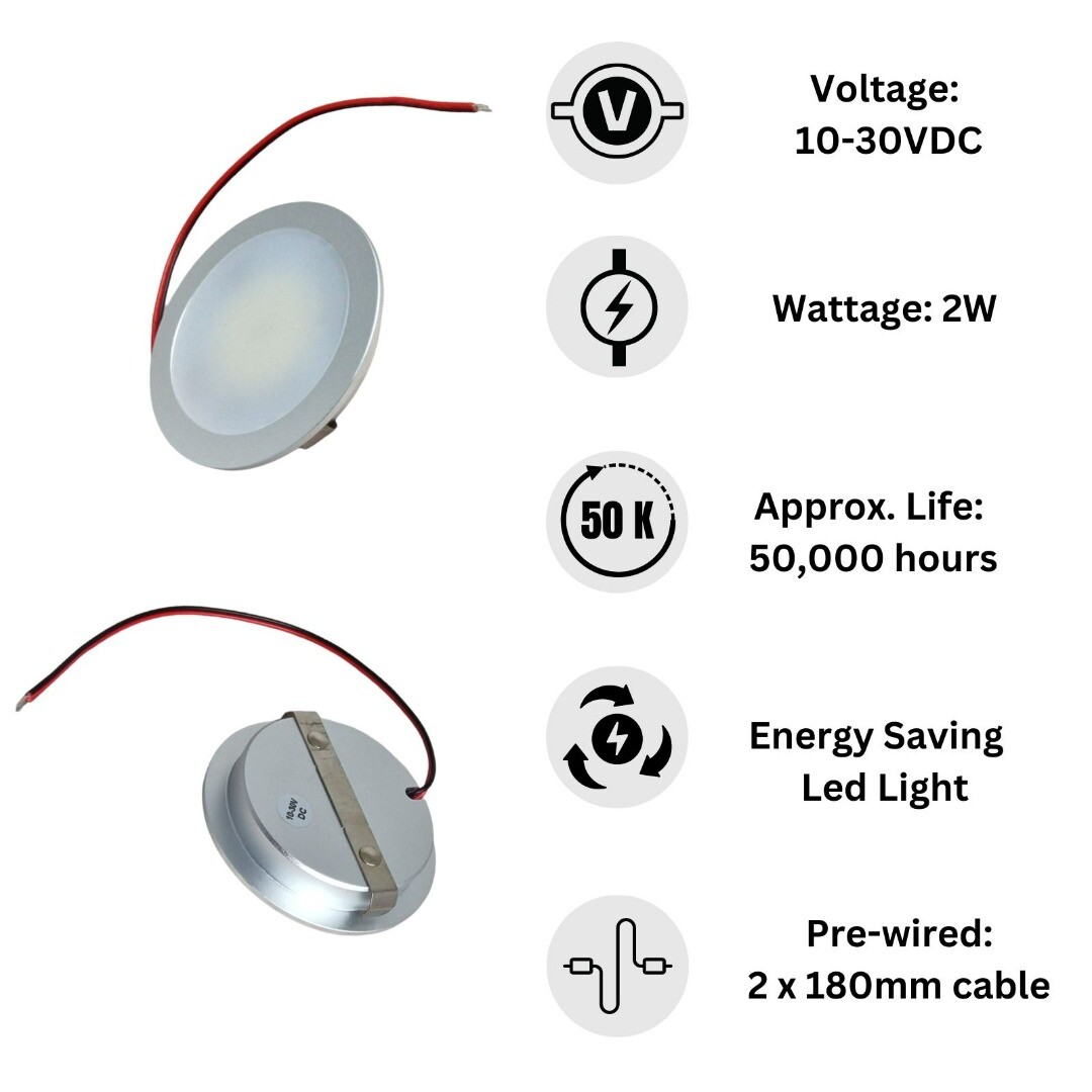 LED 12V 24V Spot Light IP44 Dimmable Caravan Boat Recessed Bathroom Downlight