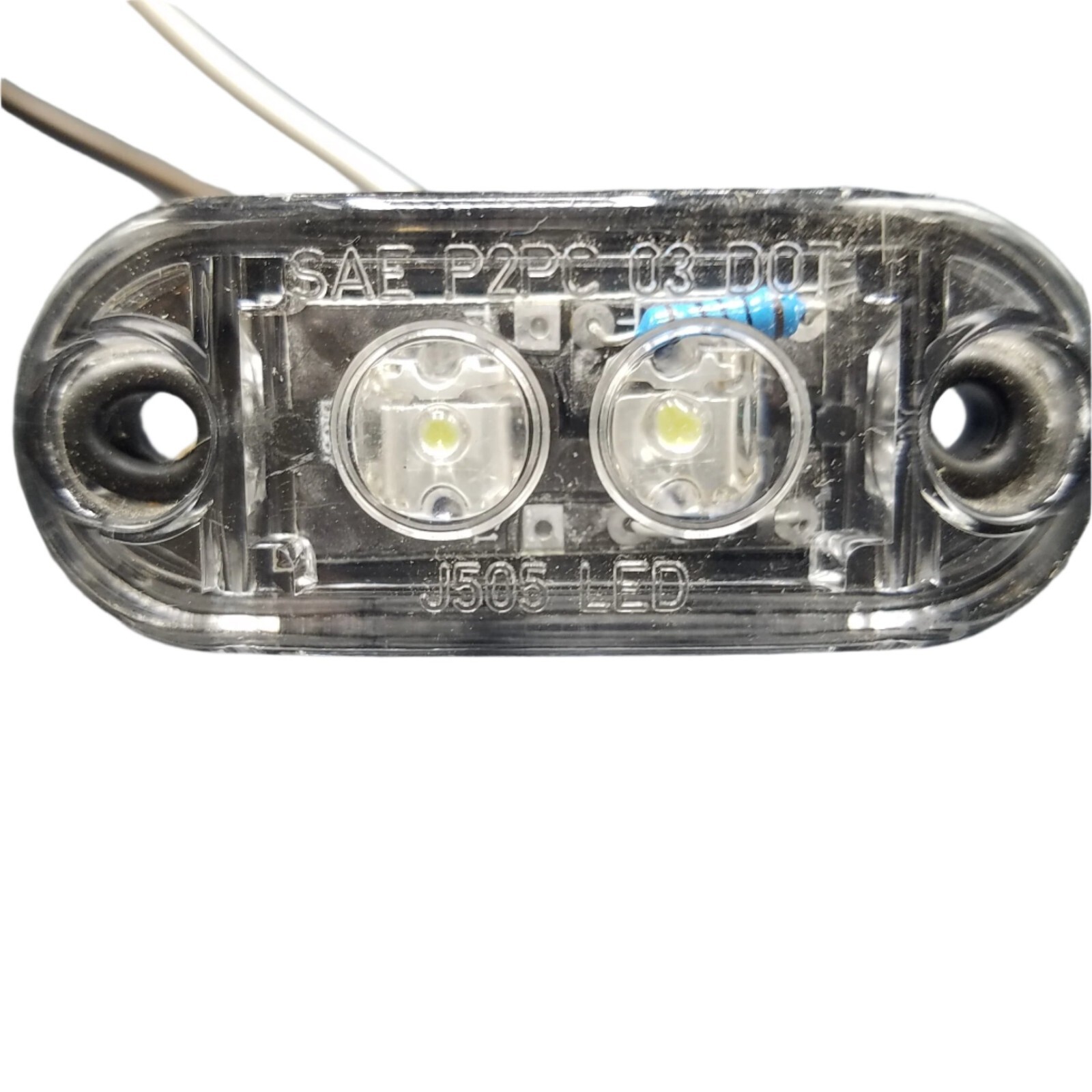 1 x 2.5 Oval White Clear LED Marker Light Trailer Truck Motorcycle