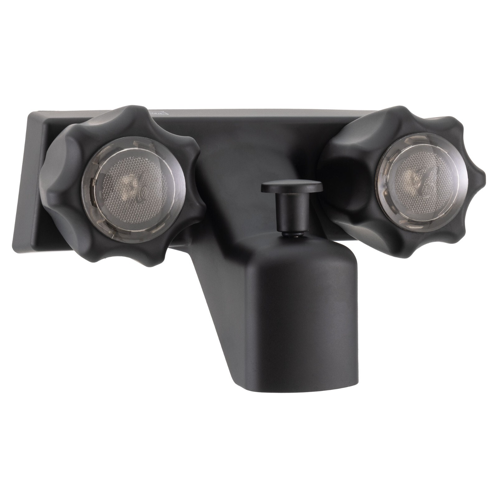 RV Tub and Shower Diverter Faucet Matte Black with Twin Knobs
