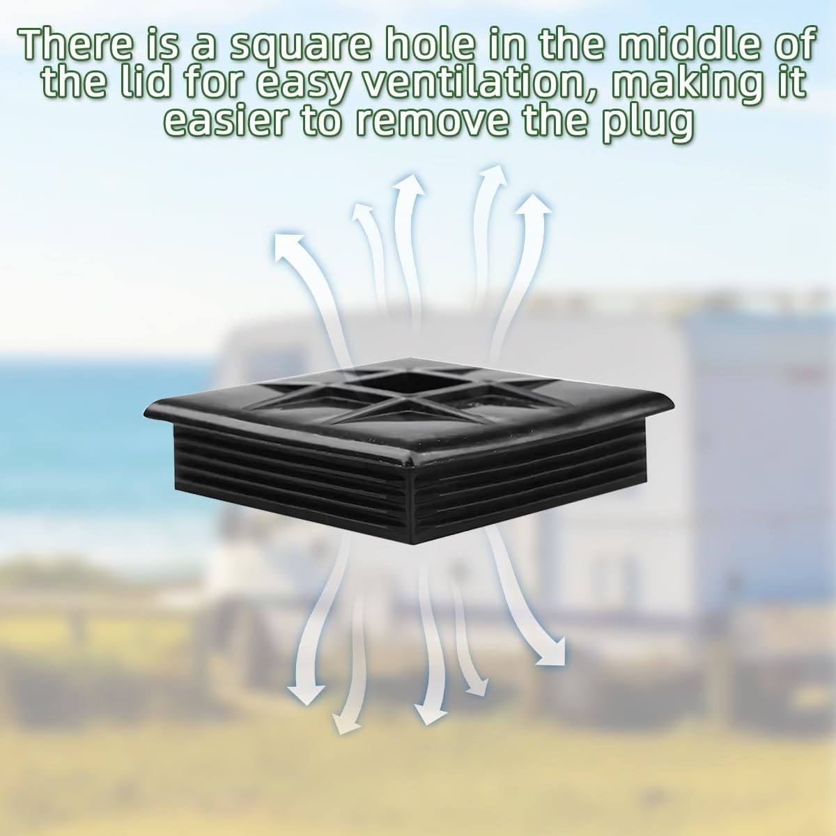 Universal 4-Inch Square Bumper Caps – Easy Installation RV Accessories, 2 Pack