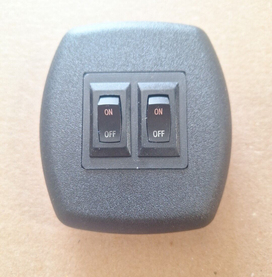 2 GANG ON OFF 12 VOLT BLACK LIGHT SWITCH RV MARINE