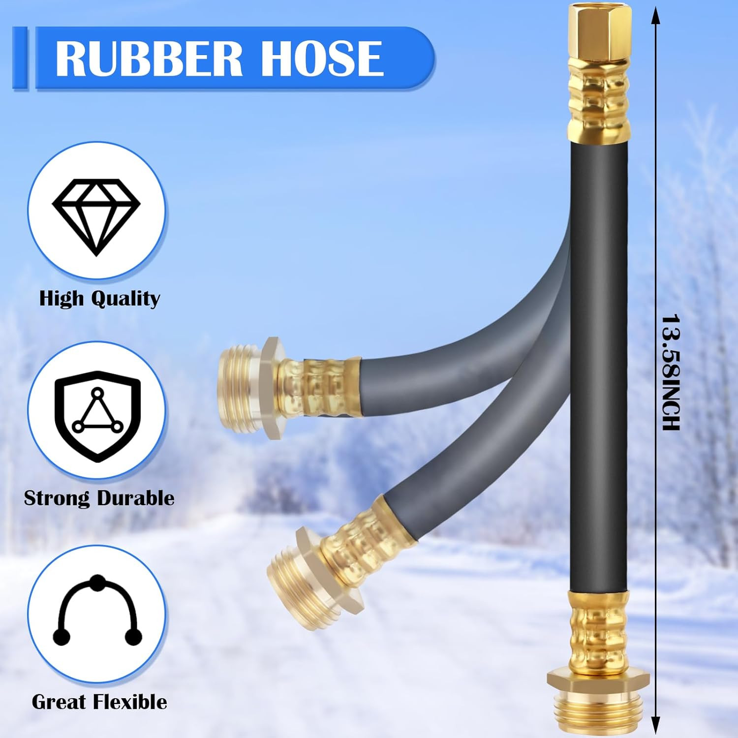 RV Winterizing Kit 17″ Hose +Pressure Gauge Valve Air Compressor Blowout Adapter
