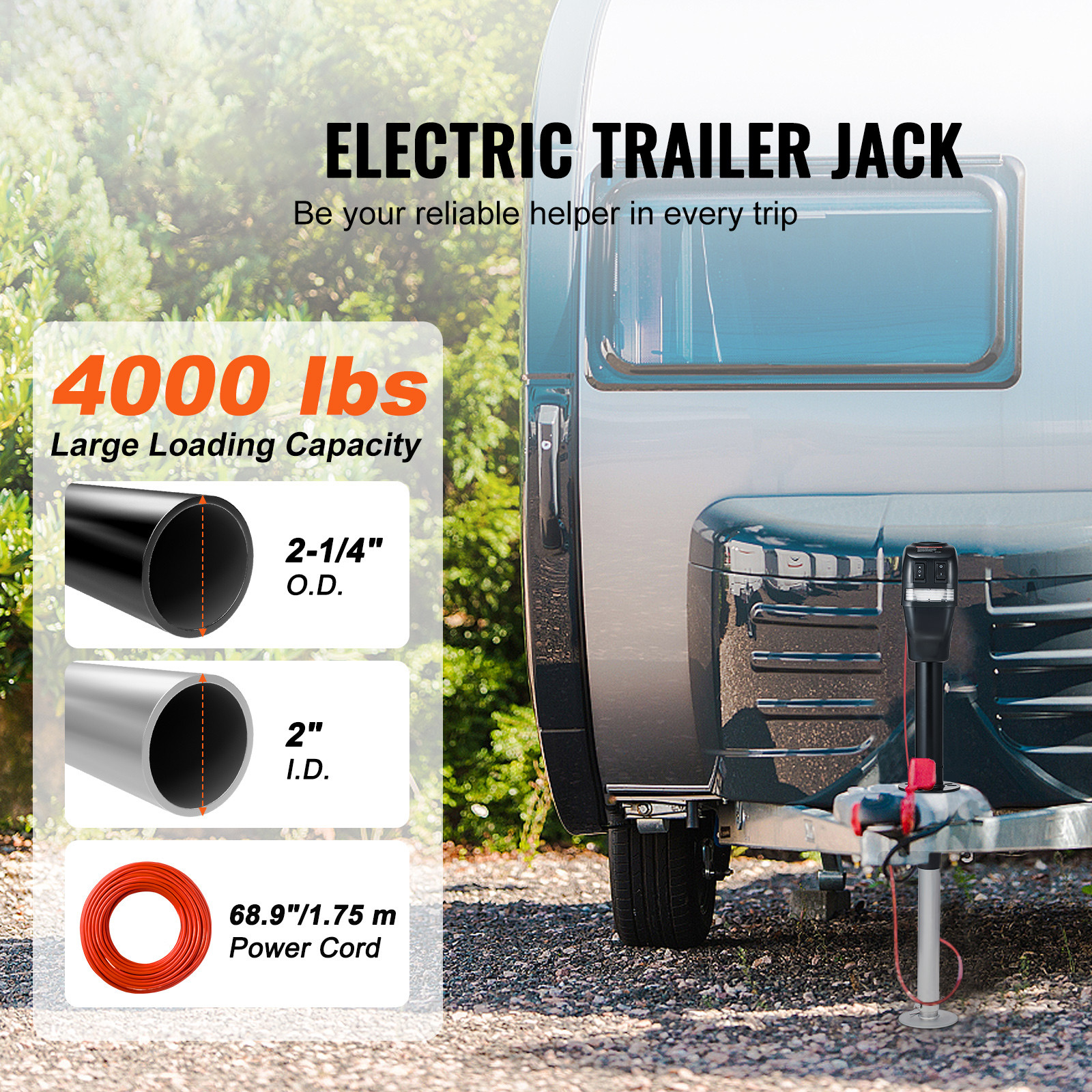 VEVOR Electric Trailer Jack 4000 lbs Power Tongue Jack for RV Trailer & Camper