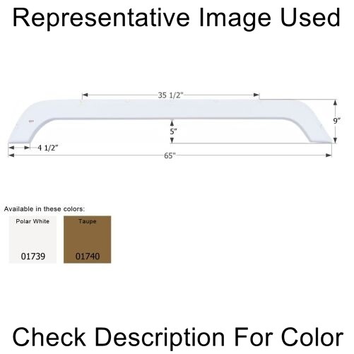 Icon 01740 RV Trailer Camper Axle Fender Skirt Tandem R-Vision Taupe NEW