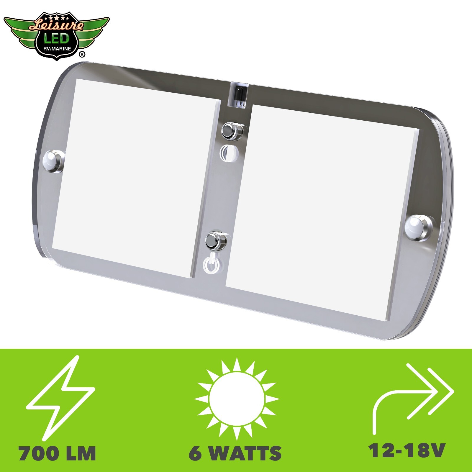 2 Pack RV LED Interior Ceiling Light 12V dimmer Switch Camper 700LM Multicolor