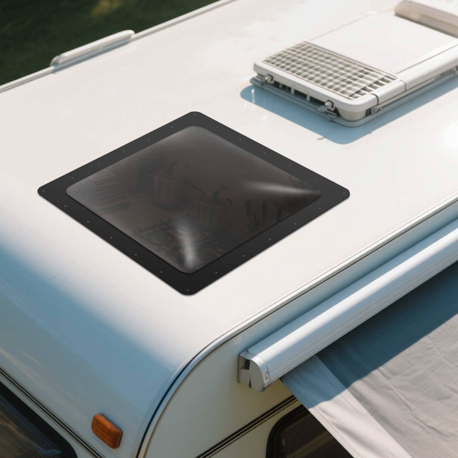 26″x26″ RV Skylight Dome with UV-resistant Treatment Black Camper Skylight