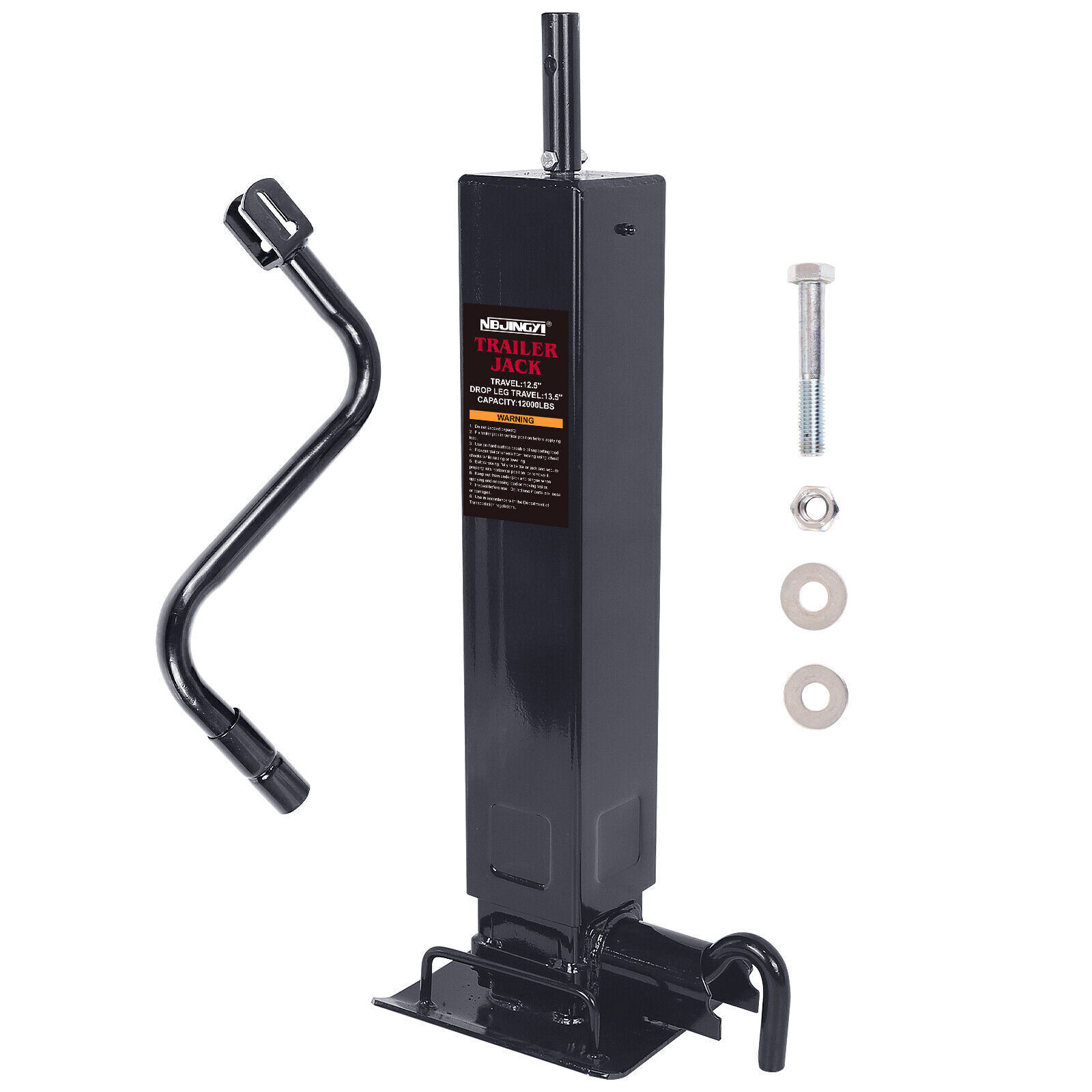 12.5″ Lift 13.5″ Drop Leg Travel Weld Square Tube Trailer Jack 12000LBS Capacity
