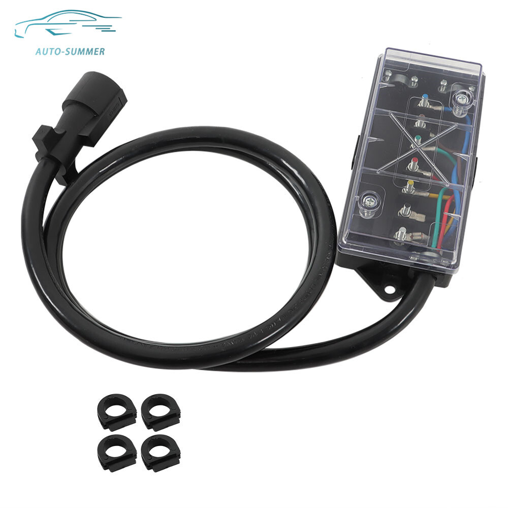 7 Way 7 Pin Plug Inline Trailer Cord Wiring Harness RV Cable Junction Box 6/8FT