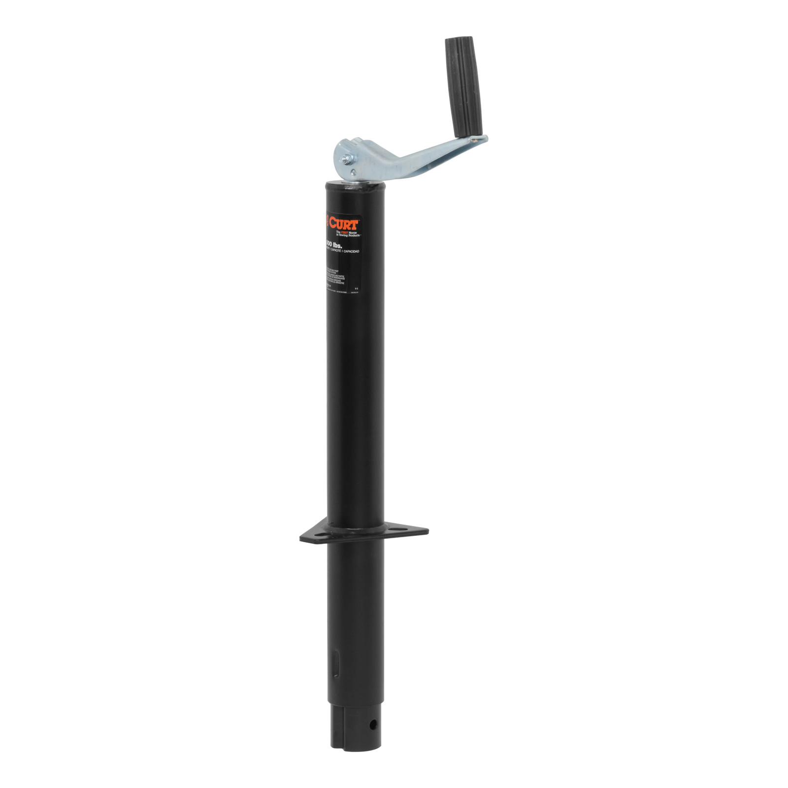 Trailer Jack Top Wind A-Frame Jack w/ Top Handle, 2K lbs, 15″ Travel CURT 28202