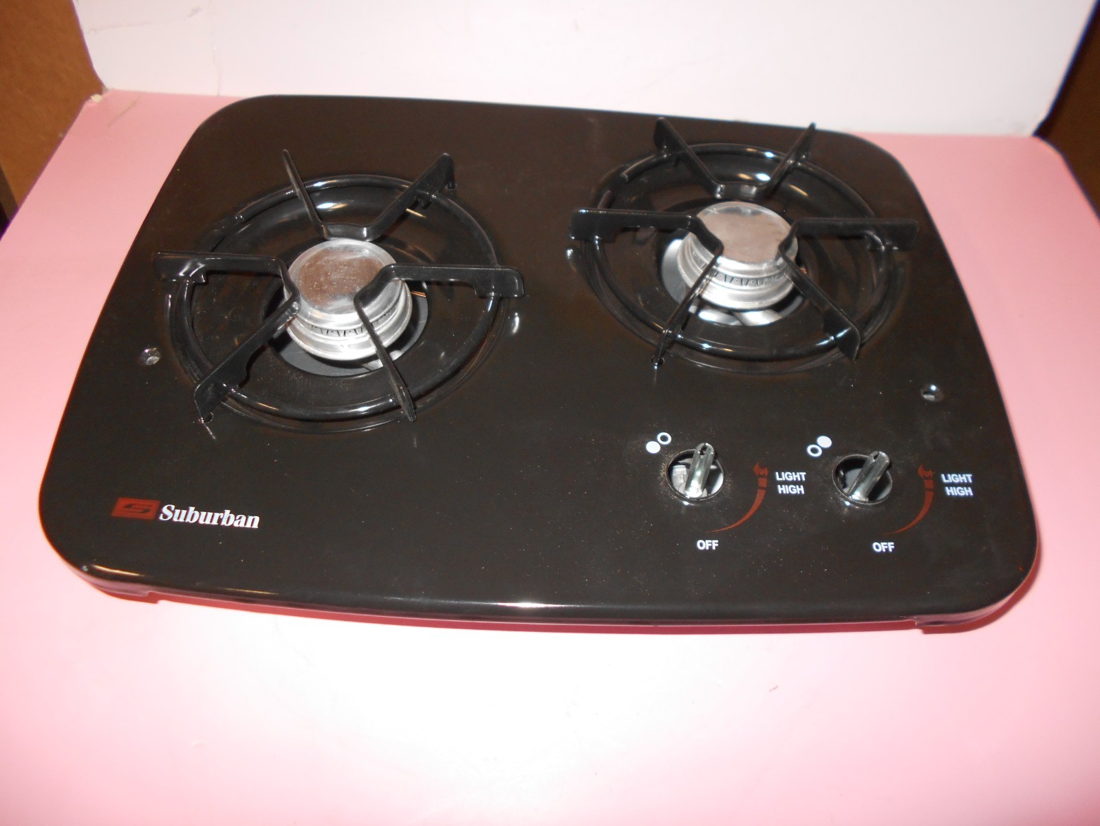 *SUBURBAN RV 2 BURNER LP PROPANE DROP-IN COOKTOP BLACK SDN2U 3727A FREE SHIP *1A