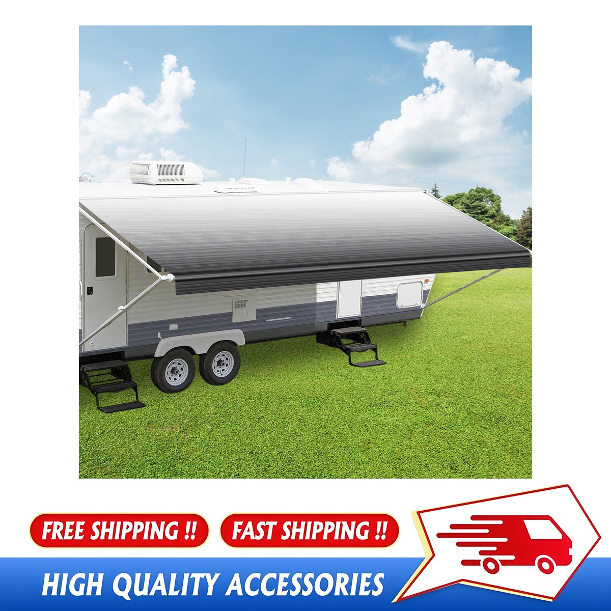 Universal RV Awning Fabric Weatherproof Vinyl Sheet for Camper Awning Cover
