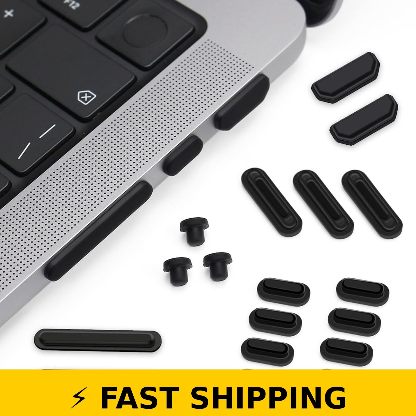 ProElife 21 Pcs Anti Dust Plug Set for MacBook Pro 14/16 Inch – Black