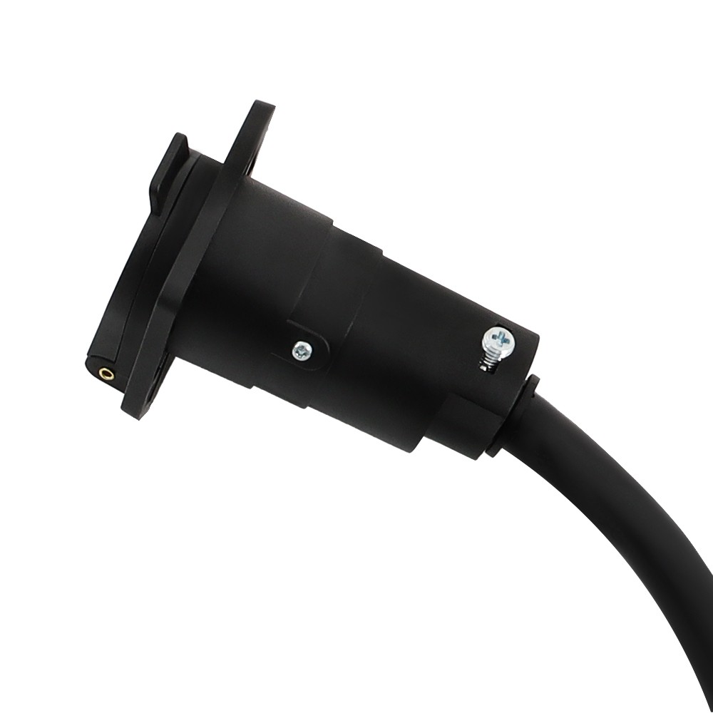 7 Way 7 Pin Trailer Extension Cord 4/6/8/10/12FT w/ Plug Double Prongs Connector