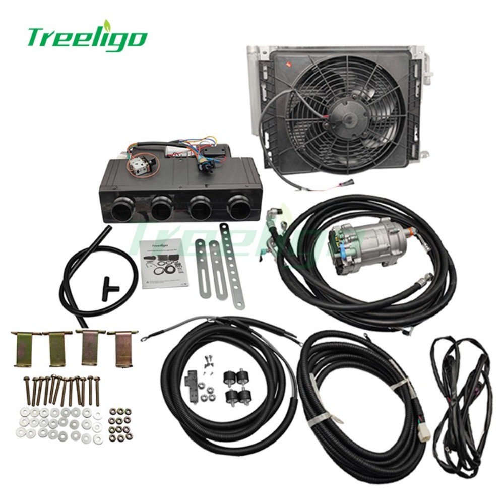 Treeligo 12V Electric Underdash Cooling Energy Saving Air Conditioner Auto A/C