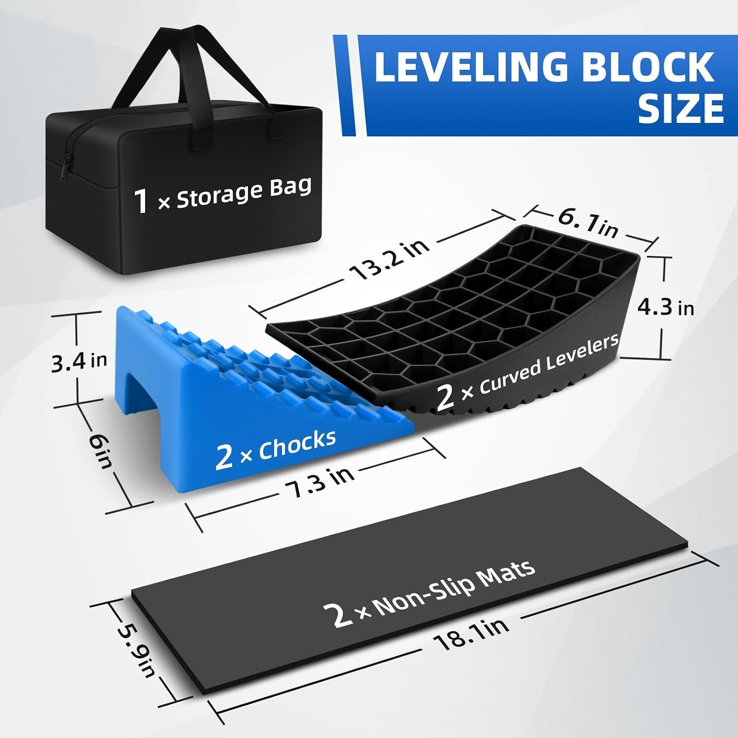 Durable Camper Leveling System – 2 Packs with Chocks, Perfect for All Terrains