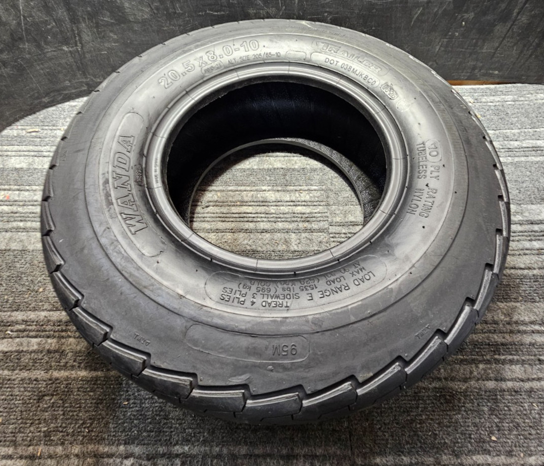 (QTY 1) Wanda P815 Trailer Nylon Tubeless Tire 20.5×8.0-10 205/65-10, 10 PLY
