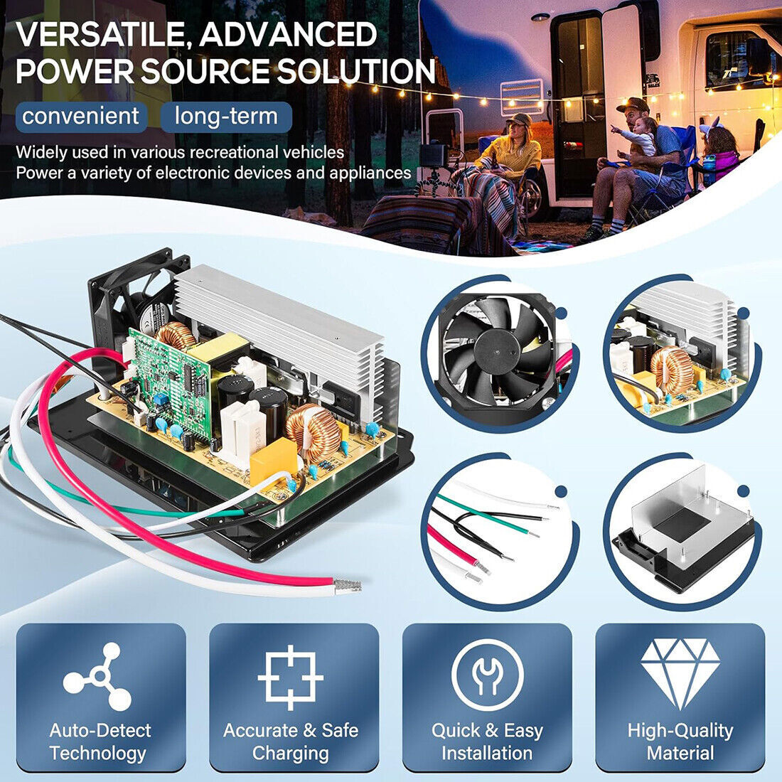 For WFCO WF-8955-AD-MBA 950W 55A 105-130VAC Power Converter Main Board Assembly