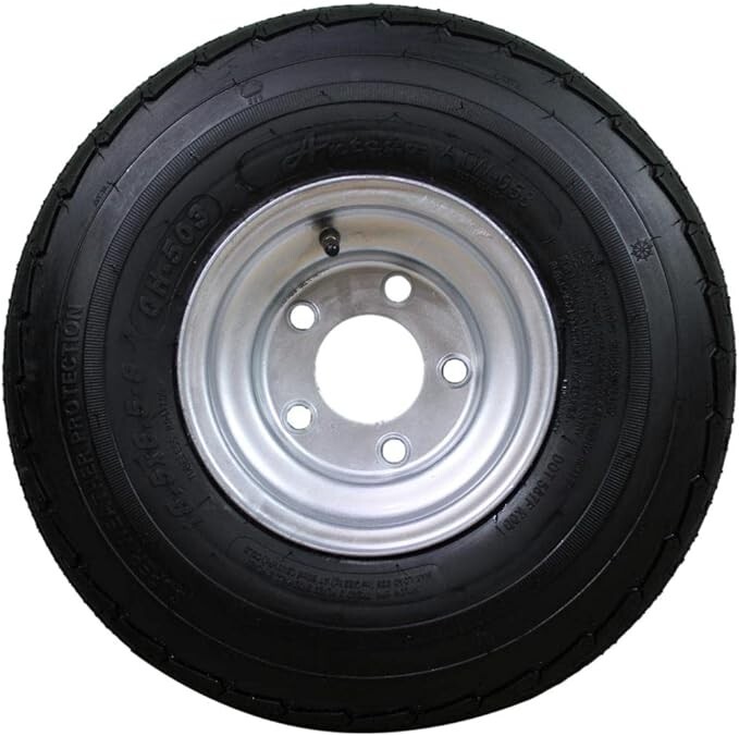 Antego 5-hole 8″ x 7″ Galvanized Trailer Wheel & Tire 215/60-8 (18.5×8.50-8)