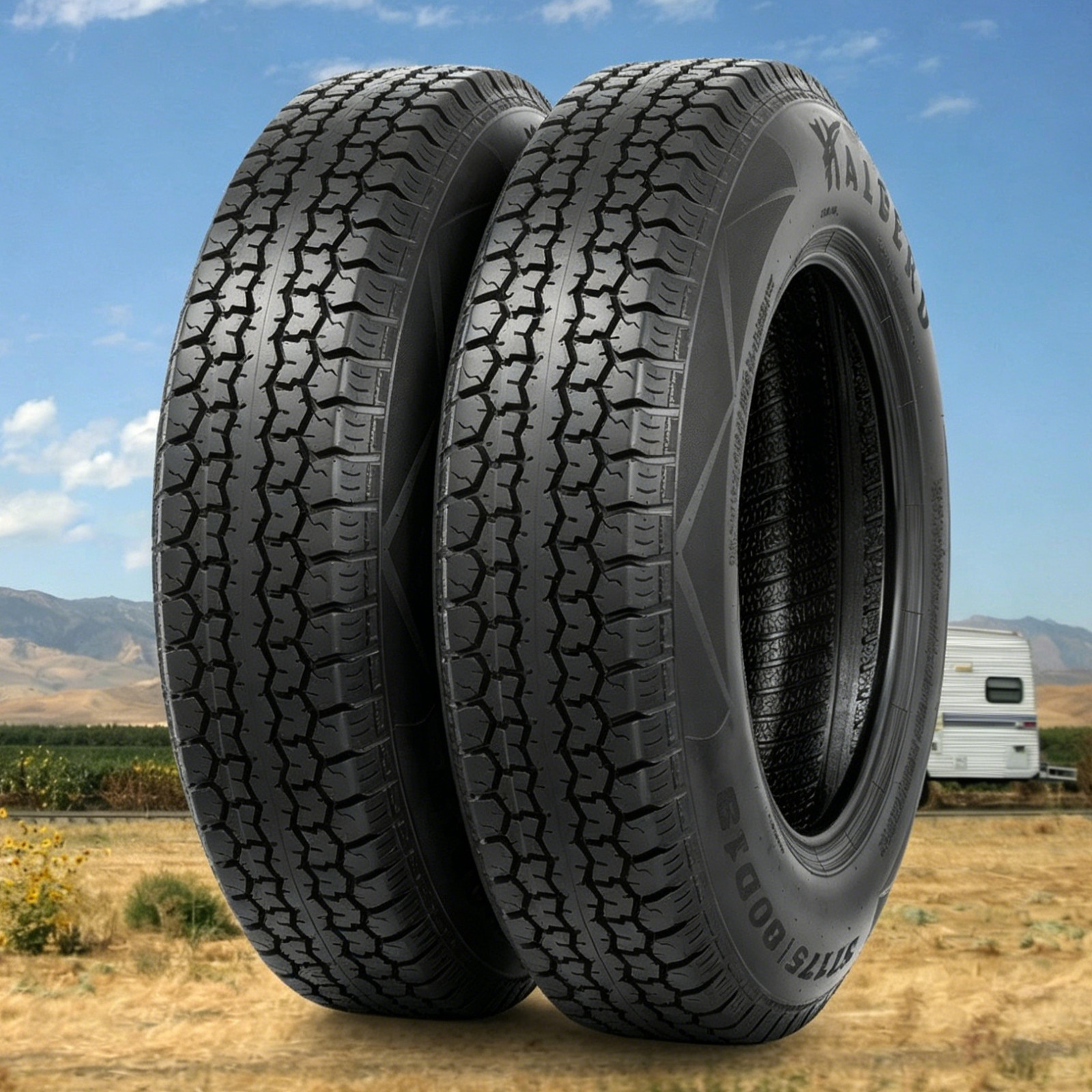 2X 175 80 13 Trailer Tires ST175/80D13 Heavy Duty 6PR Camper RV Replacement TL