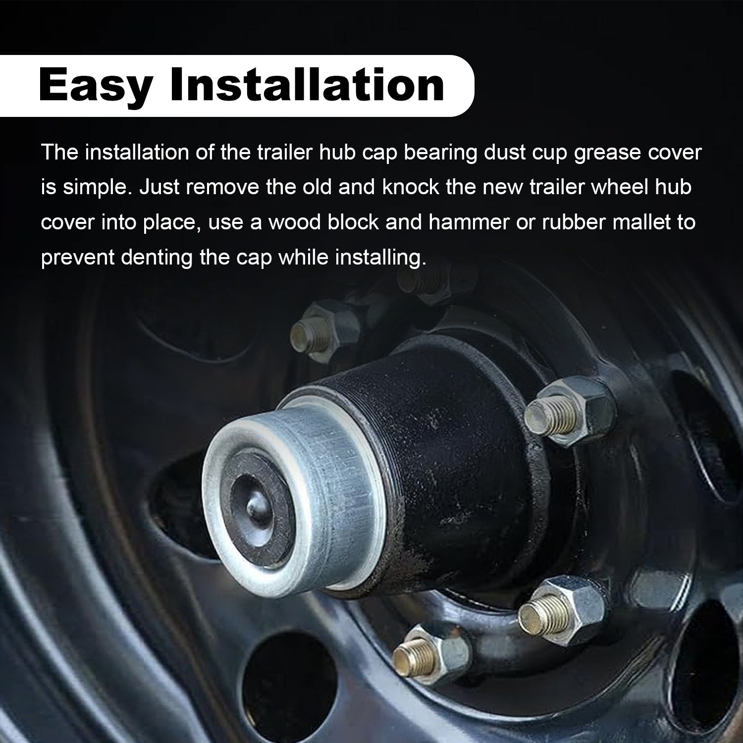 4x 2.44″ Grease Cover Trailer Axle Hub Rubber Plug Dust Cap for Dexter EZ Lube