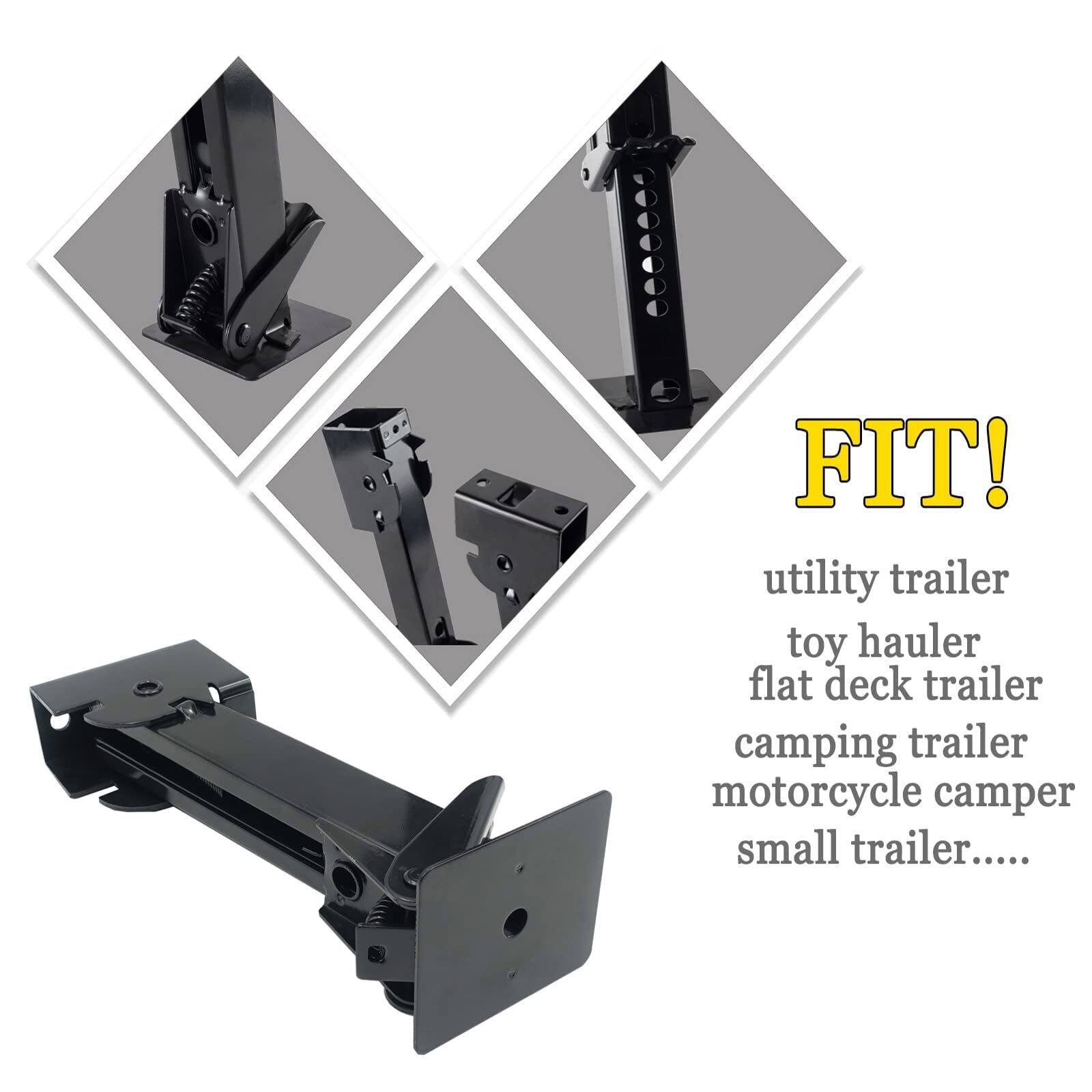 New 2x Trailer Swing Down Folding Stabilizer Telescoping Jacks 2000lb RV Camper