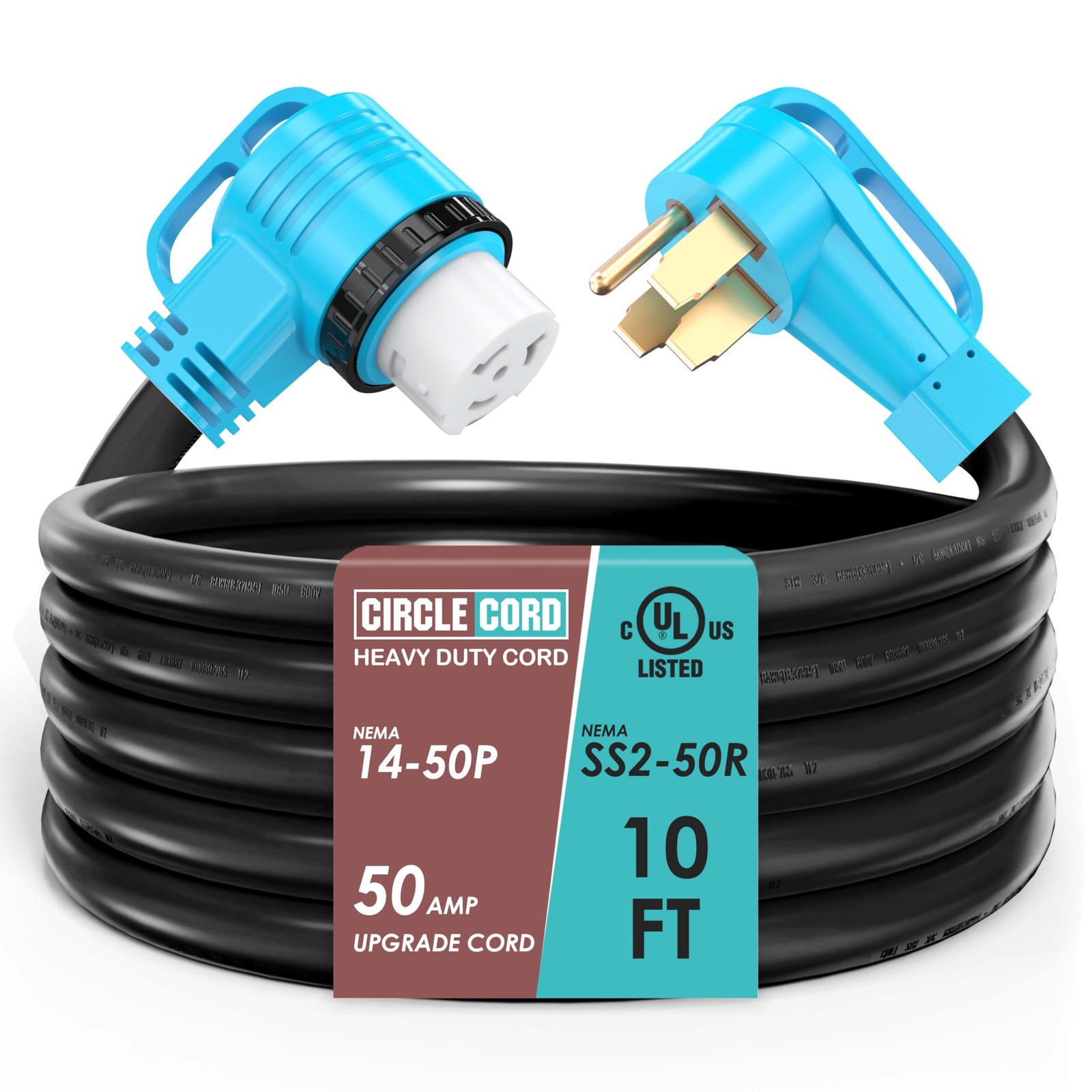 Ul Listed 50 Amp 10 Feet Rv/generator Cord With Locking Connector Heavy Duty 6/3
