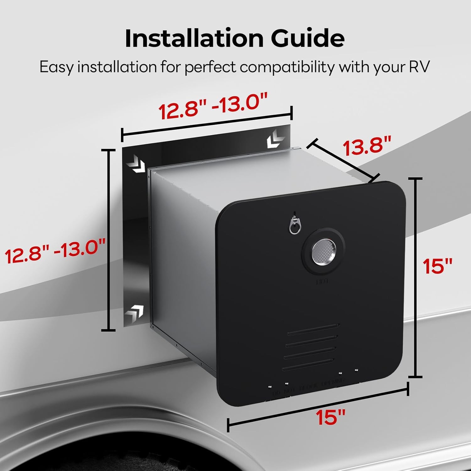 RV Tankless Water Heater with Controller & 15″x15″ Door, 60,000 BTU Water Heater