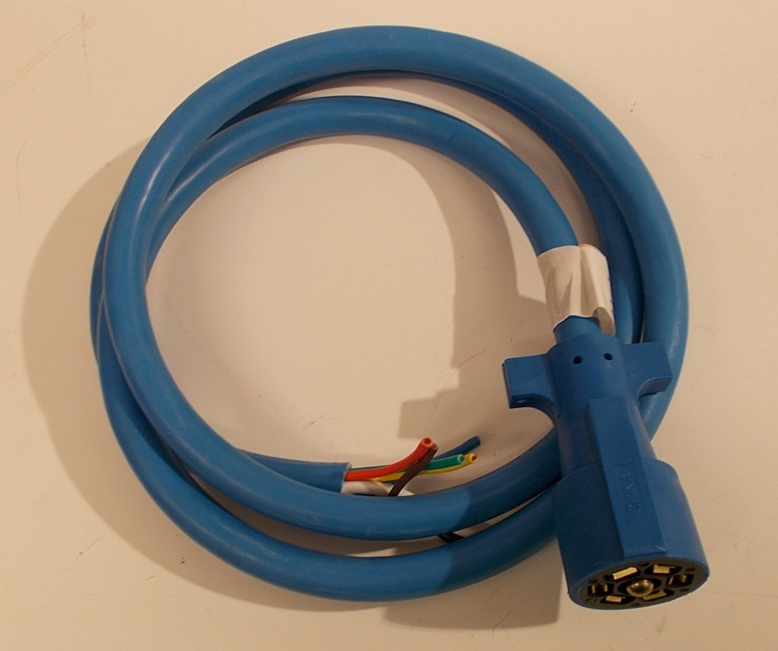 Arctic Blue 7 Way Trailer RV Cord Cold Weather Wire Double Connector Plug 6ft