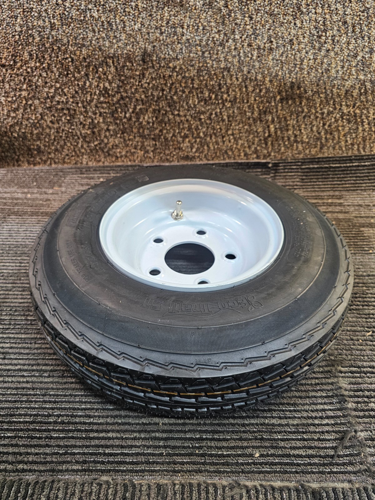 (QTY 1) Eco-Trail ST 4.80-8 Trailer Tubeless Tire & Wheel P837 6Ply 5 Lug