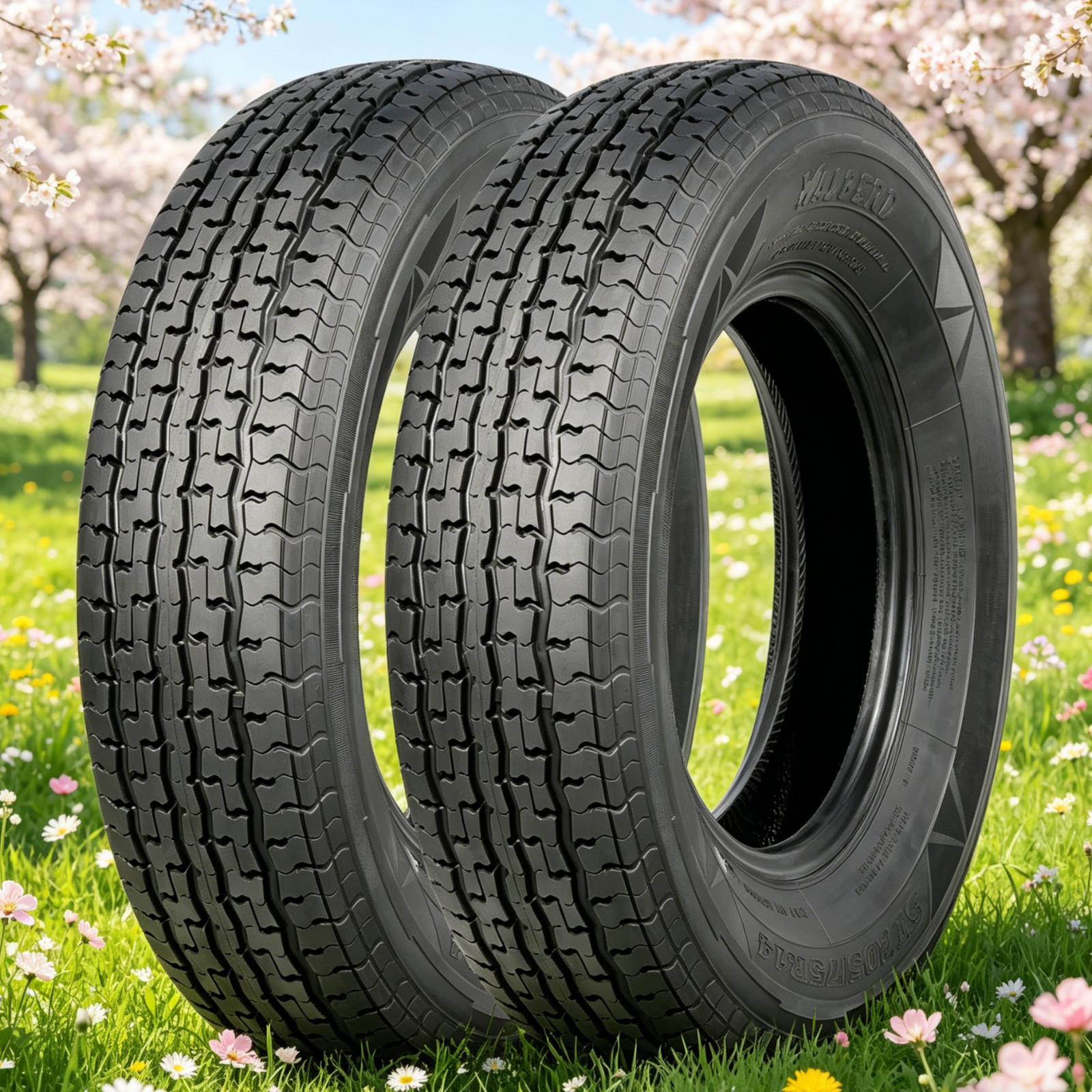2X ST225/75R15 Trailer Tires 225/75/15 Heavy Duty 10PR Radial 225 75 15 Load E