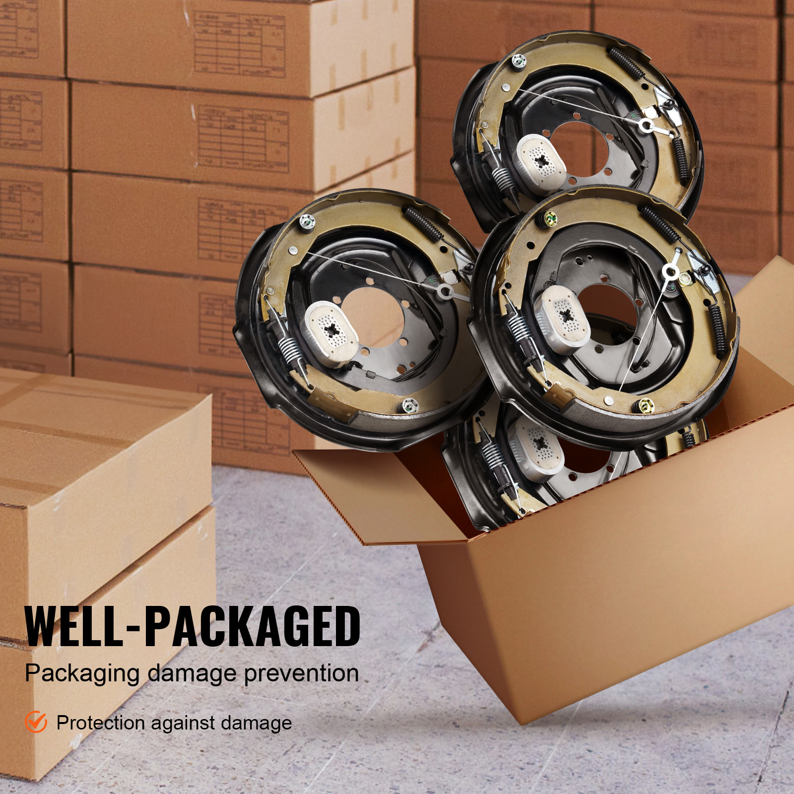 VEVOR Electric Trailer Brake 12″ x 2″ Self-Adjusting Assembly 2 Pairs 7000 lbs