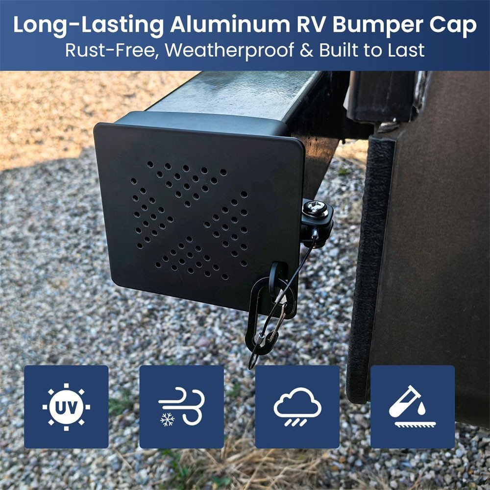 4″ RV Bumper Plug End Cap For RV Camper Travel Trailer Square Bumper Cap Cover