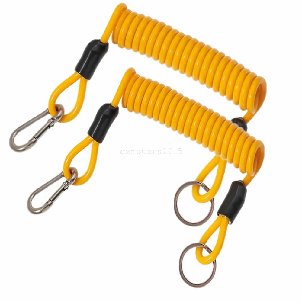 2x 6ft Trailer Breakaway Coiled Cable RV Towing Safety Spring Rope RV Emergency