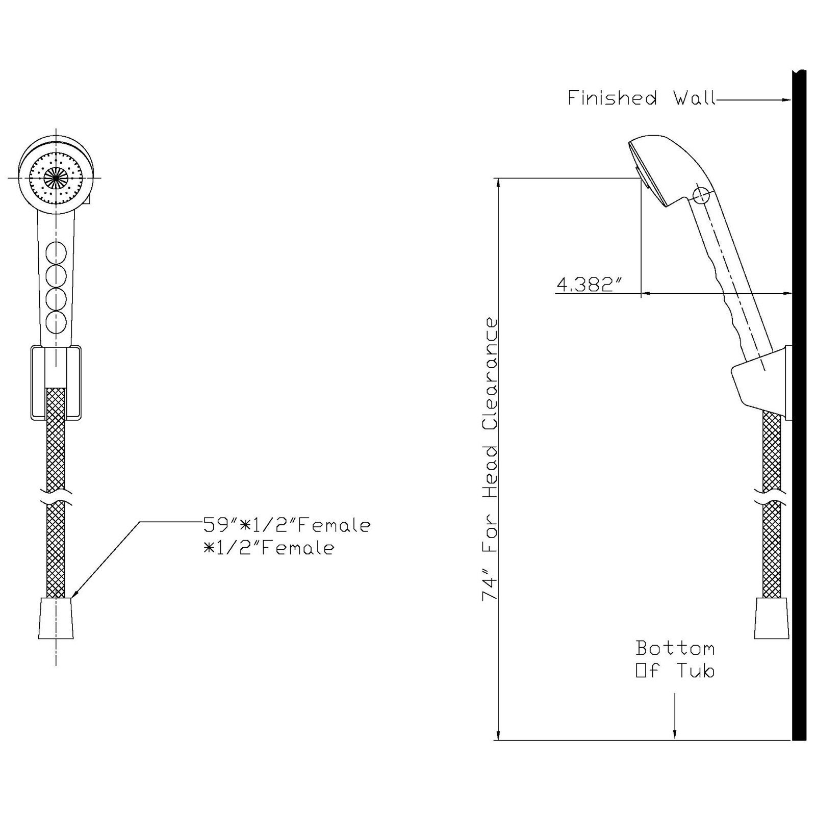 RV Bathroom Faucet and Tub Shower Valve with Hand Shower Combo Brushed Nickel