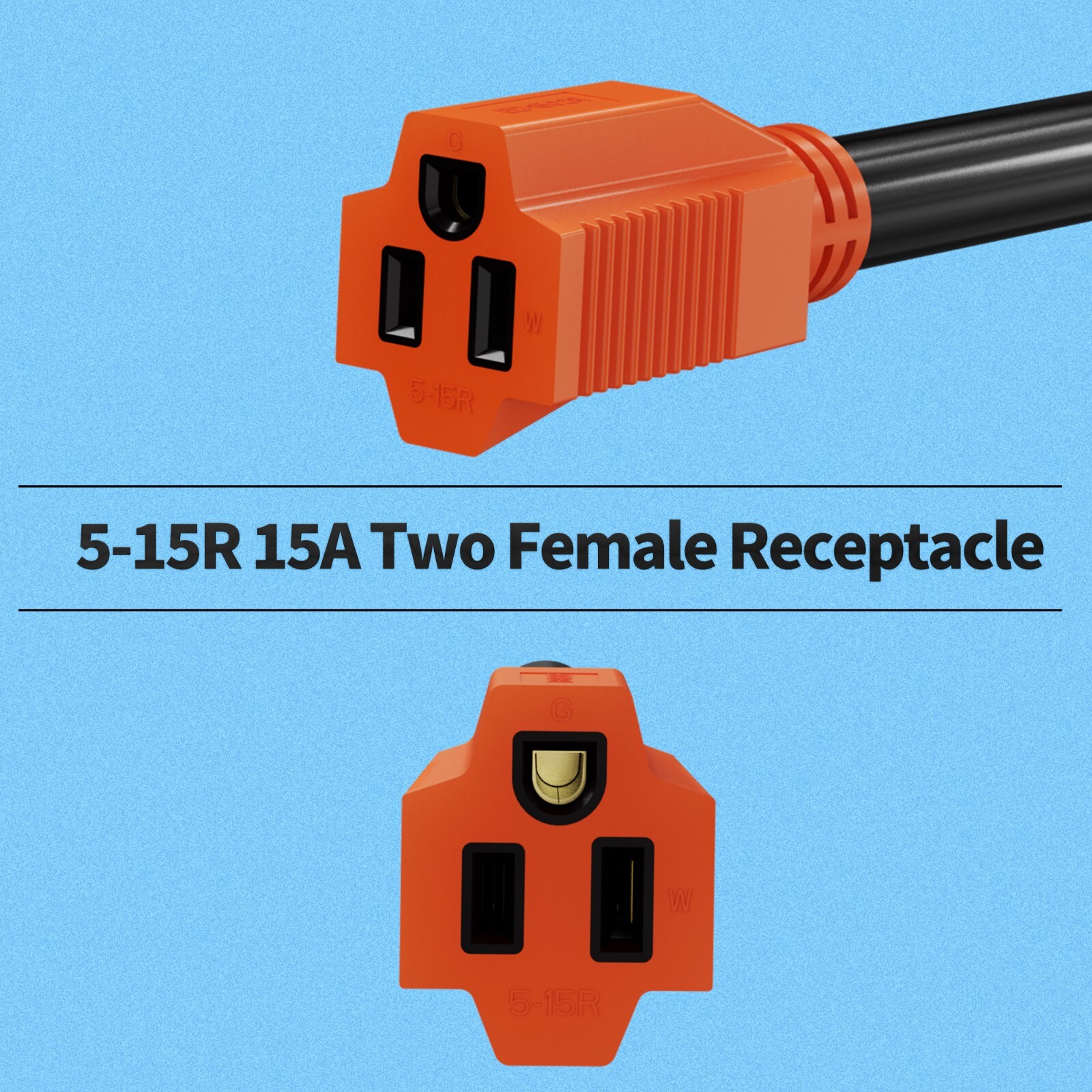 3 Prong 30 Amp to (2) 15 Amp Adapter for Generator Y-Adapter, Y Splitter Adapter