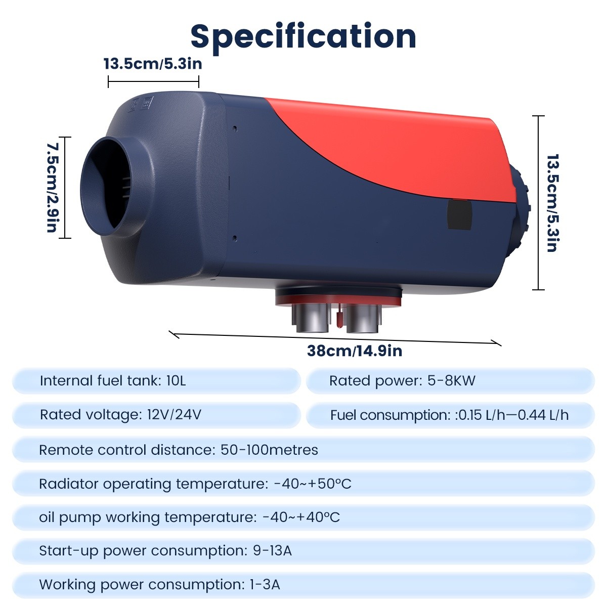 Hcalory 2KW/8KW bluetooth Remote Diesel Air Heater 12V 24V F/ Car Truck Van Boat