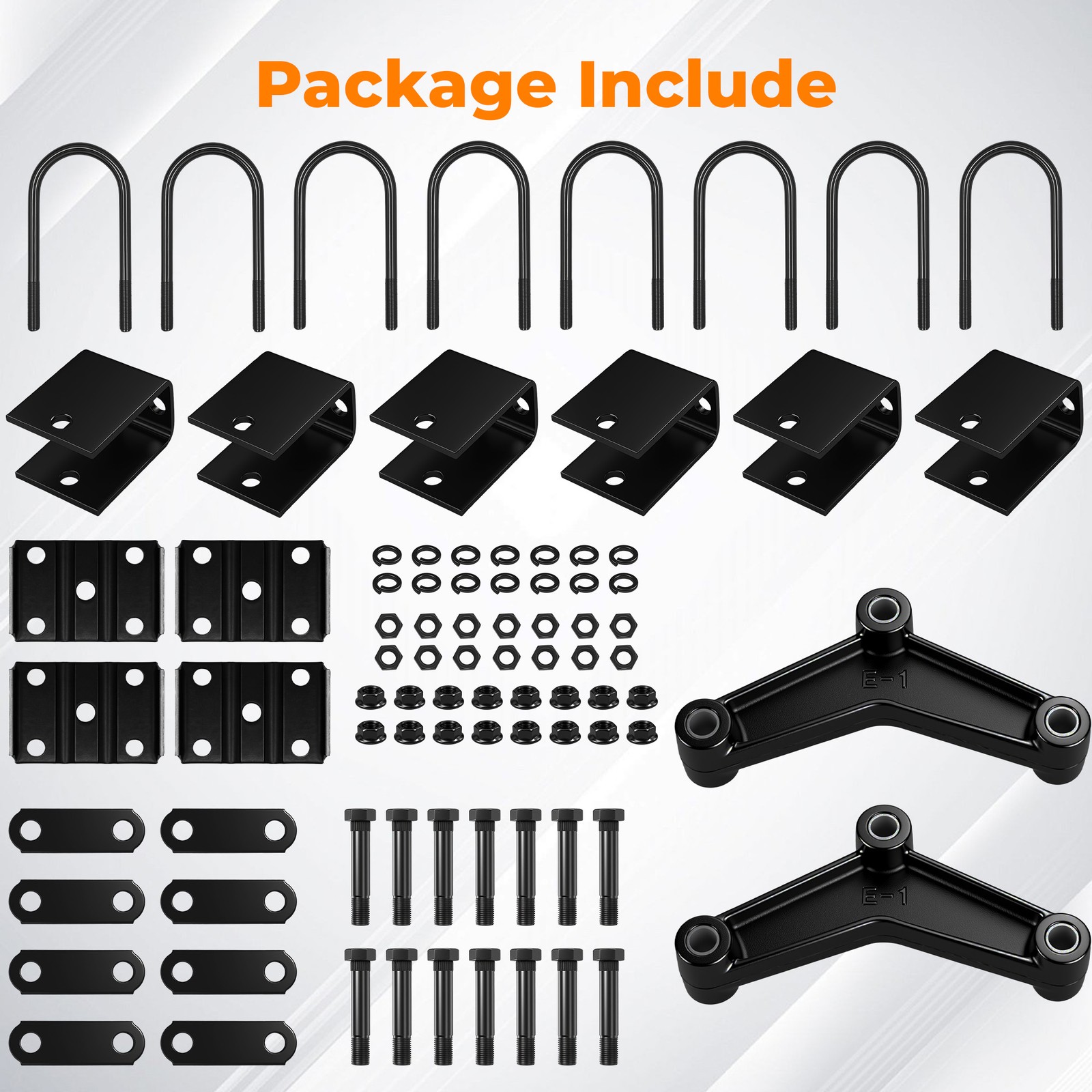 For 3500lb Tandem Trailer Axle Suspension Kit 4 Leaf Springs U-bolt & Hanger Kit